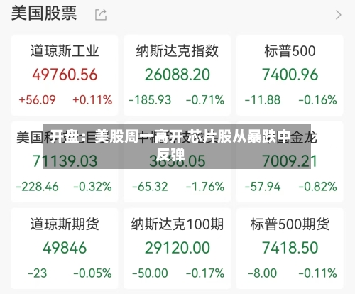 开盘:美股周一高开 芯片股从暴跌中反弹
