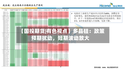 【国投期货|有色视点】多晶硅:政策预期扰动,短期波动放大
